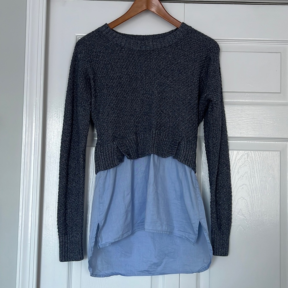 Banana Republic Blue Knit Layered Sweater Size XS